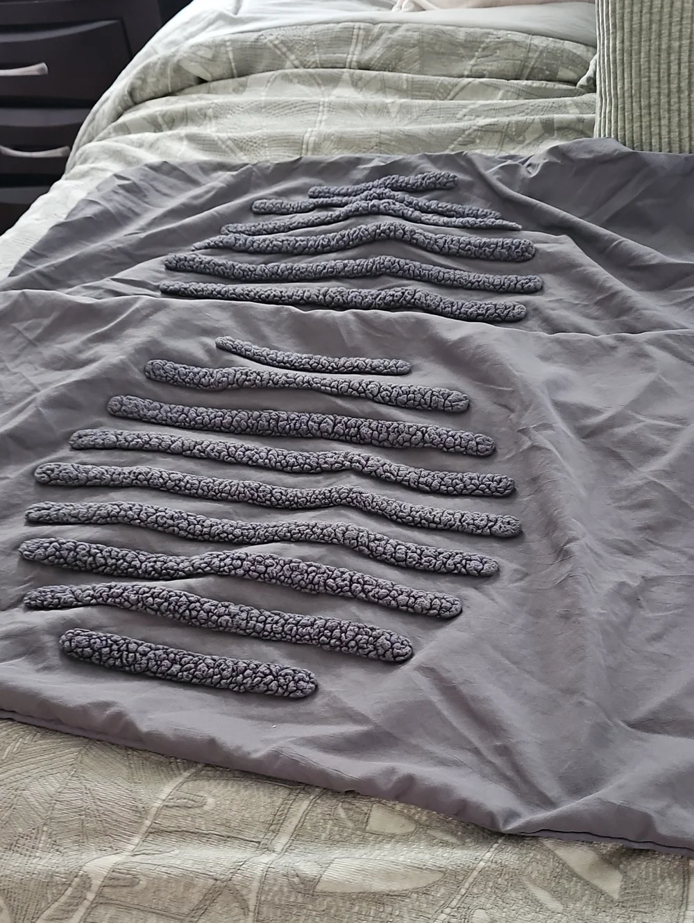 Textured Stripe Accent Comforter - Gray